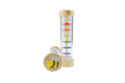 Wooden Bee Rainmaker Rattle | Yellow Spring Design | Kaper Kidz