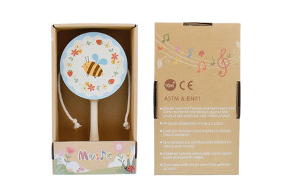 Wooden Bee Twist Drum Pastel | Soothing Musical Toy 10M+