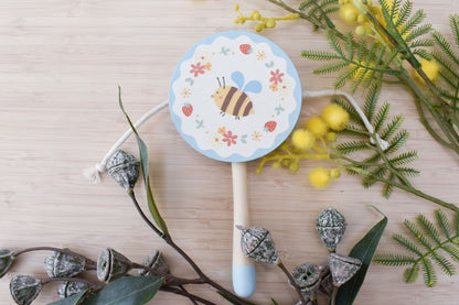 Wooden Bee Twist Drum Pastel | Soothing Musical Toy 10M+