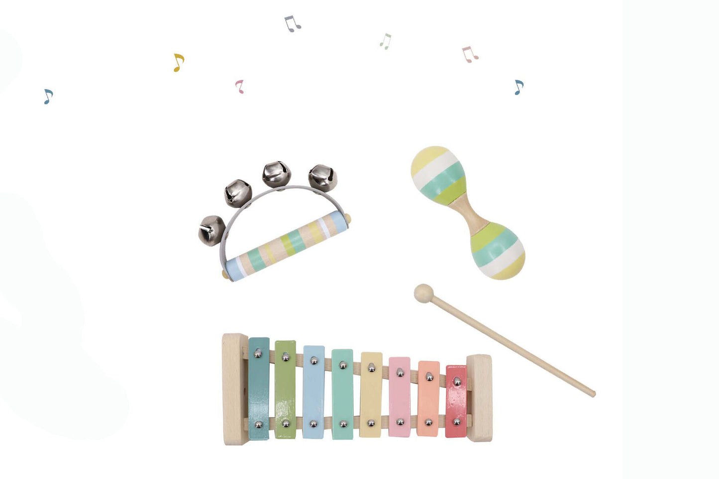 Wooden Music Set 3 Pc Xylophone Set Blue