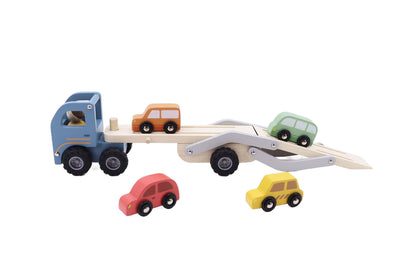 Wooden Car Carrier With 4 Cars