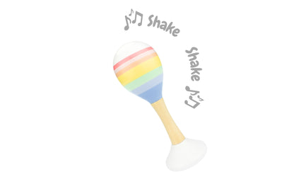 Rainbow Wooden Maraca | Musical Toy for Motor Skills Development