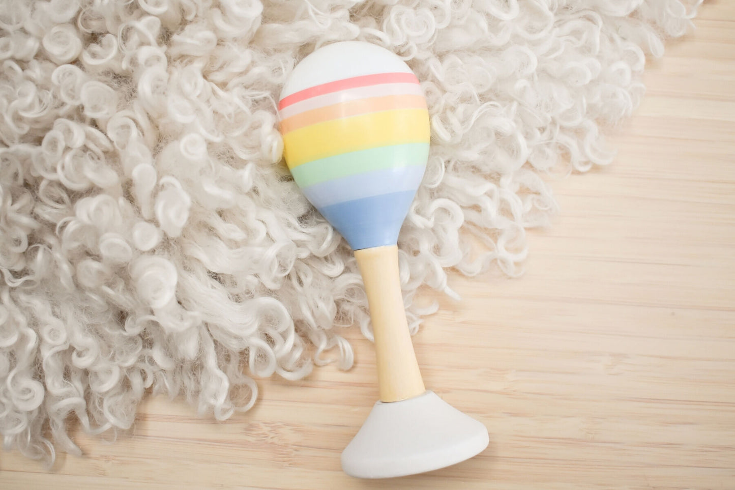 Rainbow Wooden Maraca | Musical Toy for Motor Skills Development