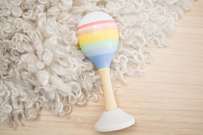 Rainbow Wooden Maraca | Musical Toy for Motor Skills Development