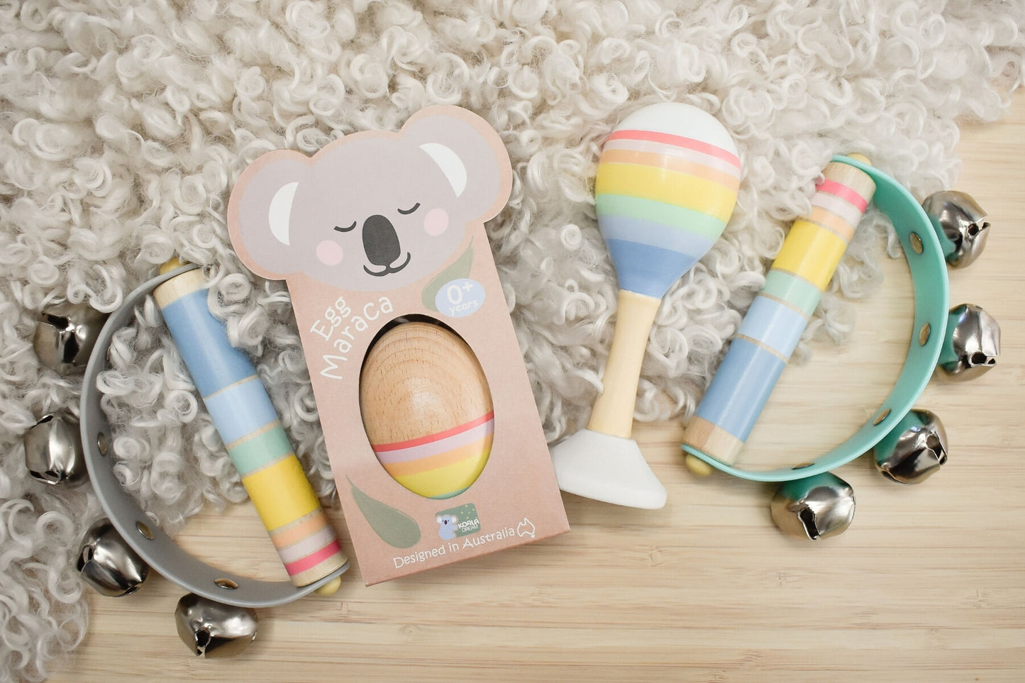Rainbow Wooden Maraca | Musical Toy for Motor Skills Development