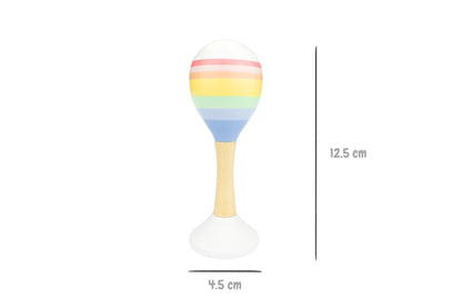 Rainbow Wooden Maraca | Musical Toy for Motor Skills Development