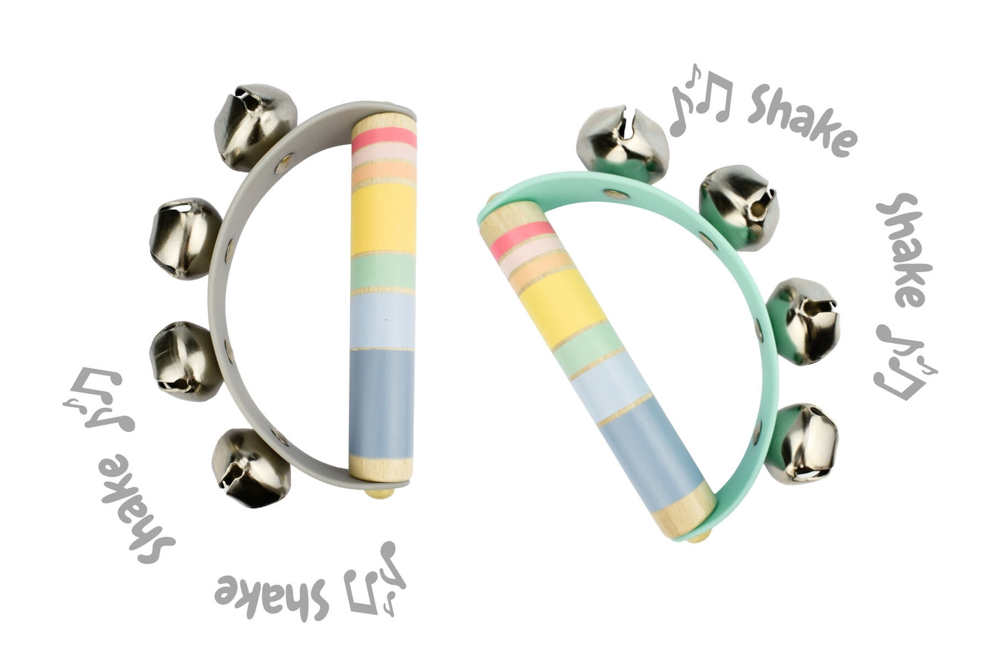 Rainbow Handbell Cluster 2 Piece Set | Wooden Musical Toy
