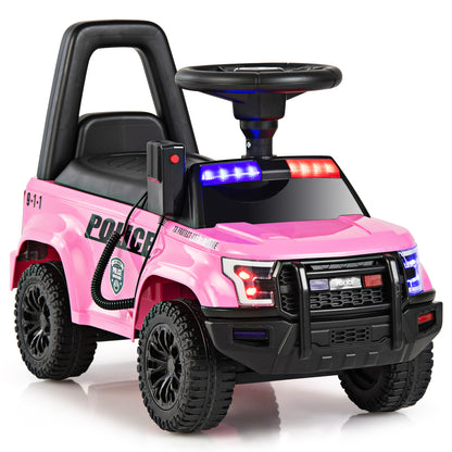 Pink Kids Ride On Police Car | Megaphone & Flashing Lights
