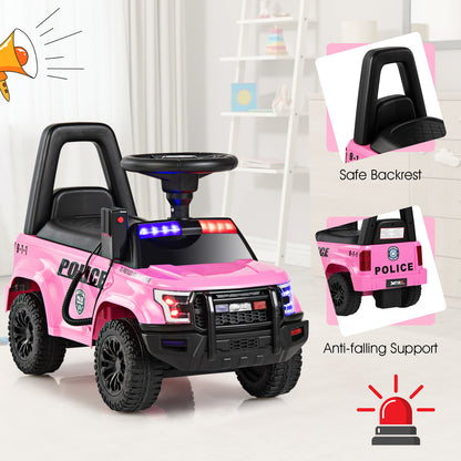 Pink Kids Ride On Police Car | Megaphone & Flashing Lights