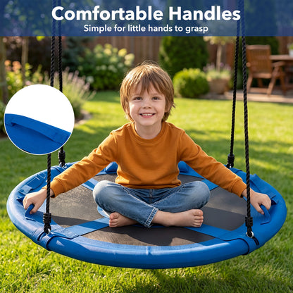 Blue Outdoor Saucer Flying Swing | Adjustable Straps for Kids 3+