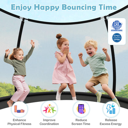 Black Heavy-Duty Outdoor Trampoline | High Bounce & Stability