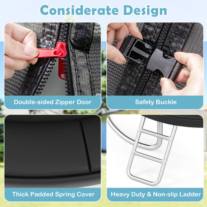 Black Heavy-Duty Outdoor Trampoline | High Bounce & Stability