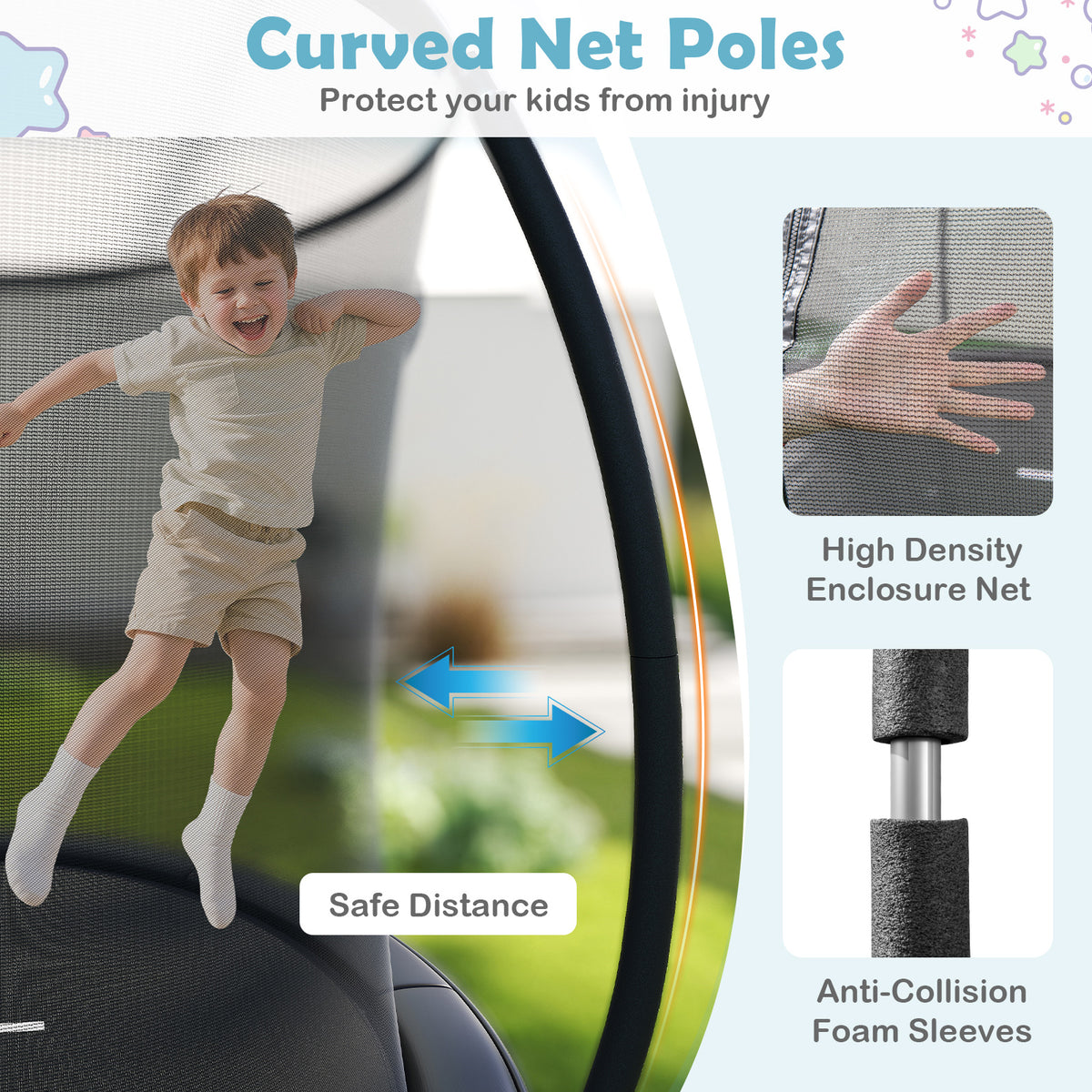 Black Heavy-Duty Outdoor Trampoline | High Bounce & Stability