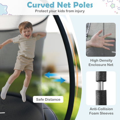 Black Heavy-Duty Outdoor Trampoline | High Bounce & Stability