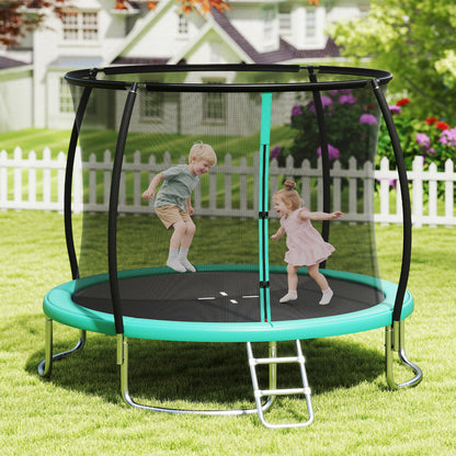 Costway Outdoor Heavy-Duty Recreational Trampoline with Safety Enclosure Net-Green