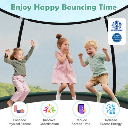 Green Outdoor Heavy Duty Trampoline With Enclosure Net