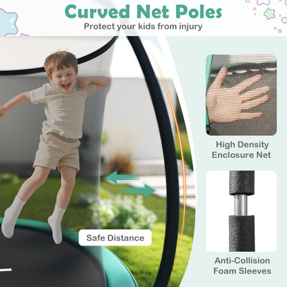 Green Outdoor Heavy Duty Trampoline With Enclosure Net