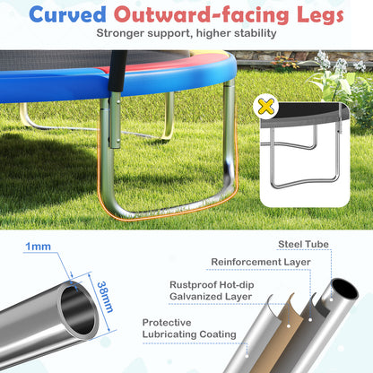 Multicolour Heavy Duty Outdoor Trampoline | High Bounce & Stability