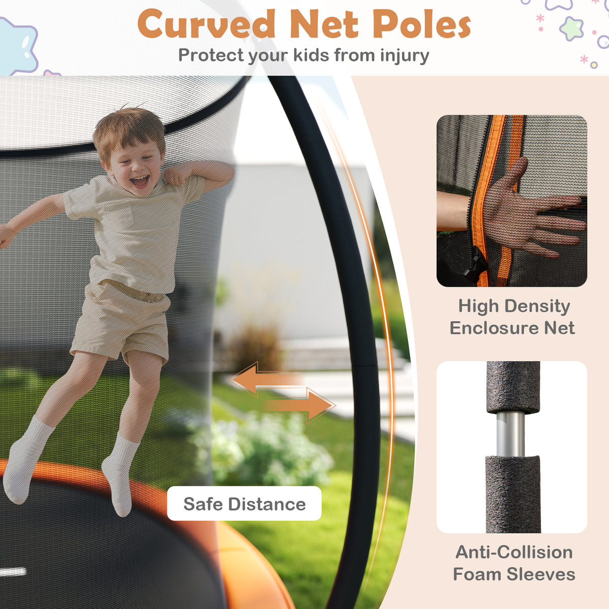 Orange Outdoor Heavy Duty Trampoline