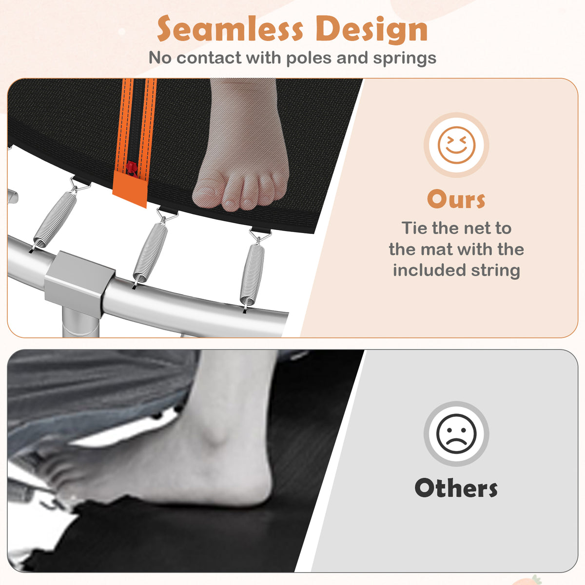 Orange Outdoor Heavy Duty Trampoline
