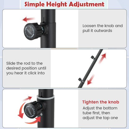 Red Kids Basketball Hoop | 100-212cm Adjustable Shatterproof PC