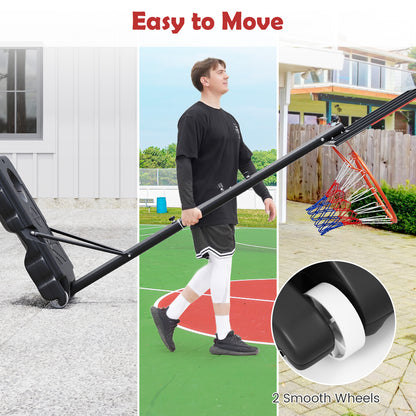 Red Kids Basketball Hoop | 100-212cm Adjustable Shatterproof PC