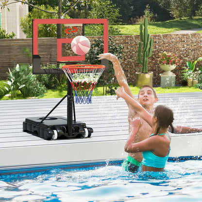 Red Kids Basketball Hoop | 100-212cm Adjustable Shatterproof PC