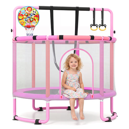 6 In 1 Purple Toddler Trampoline | Swing Basketball Hoop & More