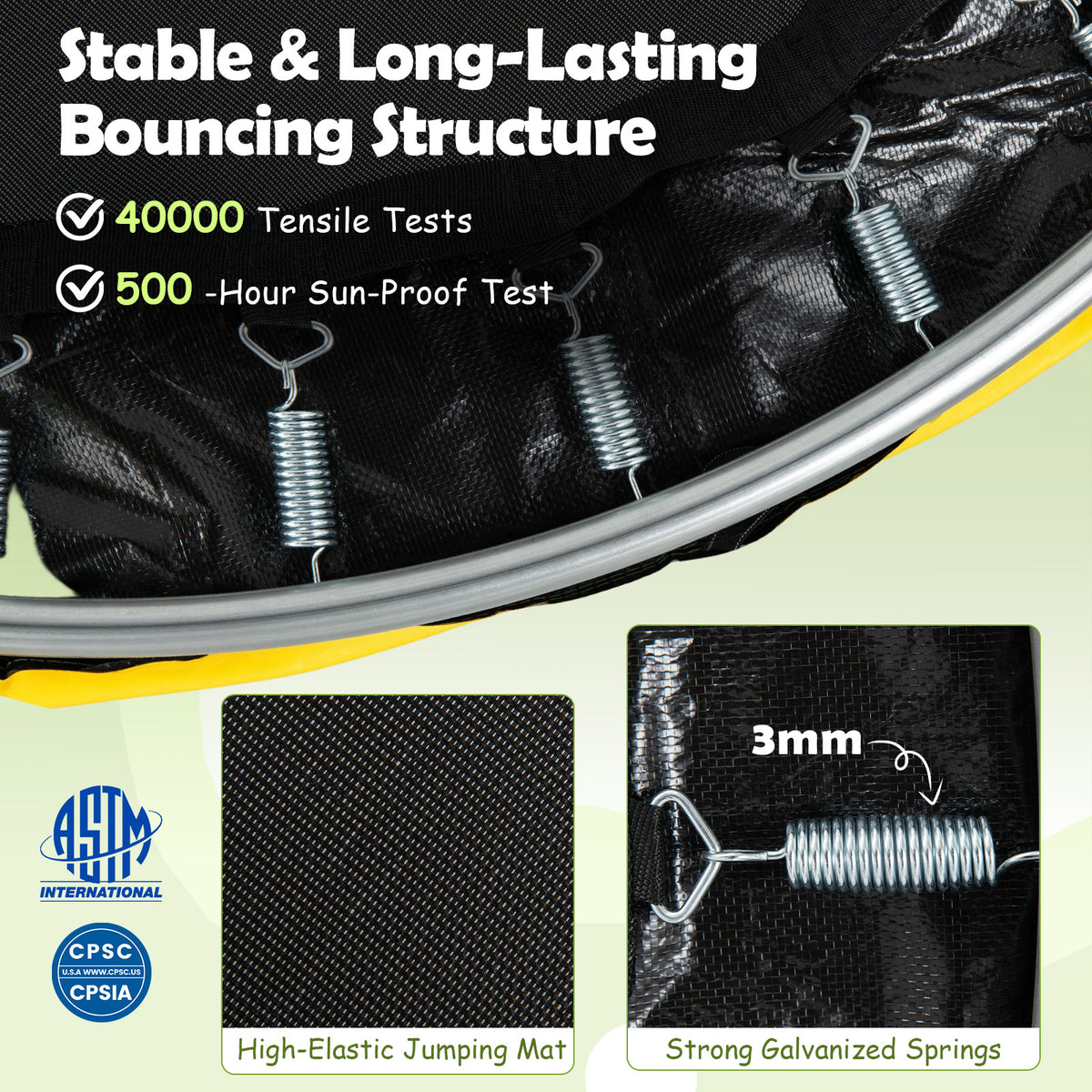 6 In 1 Green Toddler Trampoline | Swing Basketball Hoop & More