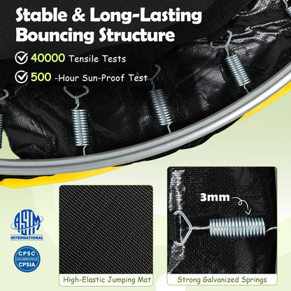 6 In 1 Green Toddler Trampoline | Swing Basketball Hoop & More