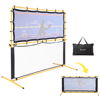 Everfit Pickleball Net Rebounder Portable Training Practice 6FT Black Yellow
