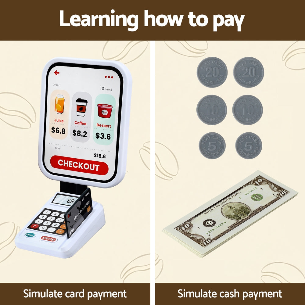 Keezi Kids Pretend Playset Supermarket Shopping Role Play Toy Cash Food 48PCS