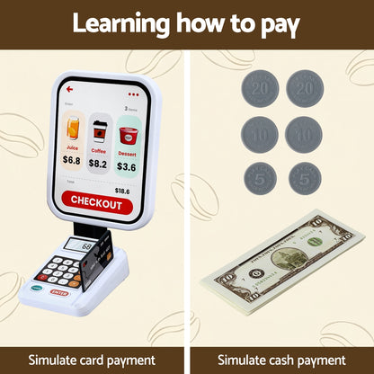 Keezi Kids Pretend Playset Supermarket Shopping Role Play Toy Cash Food 48PCS