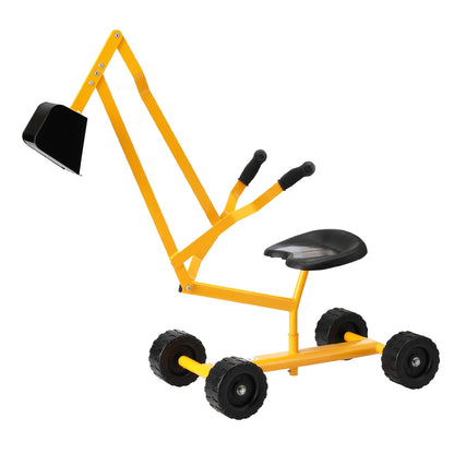 Keezi Kids Ride-On Excavator Toy in Yellow, ideal for imaginative construction play at home.