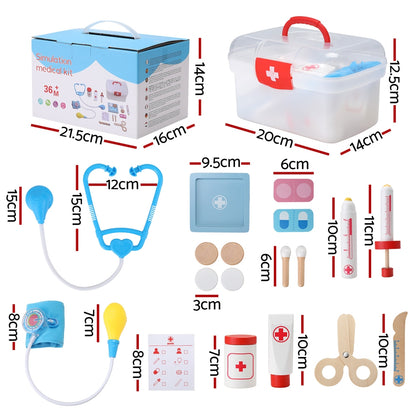 Keezi Kids Doctor Playset - 16pc Medical Toy Kit for Imaginative Pretend Play at Home