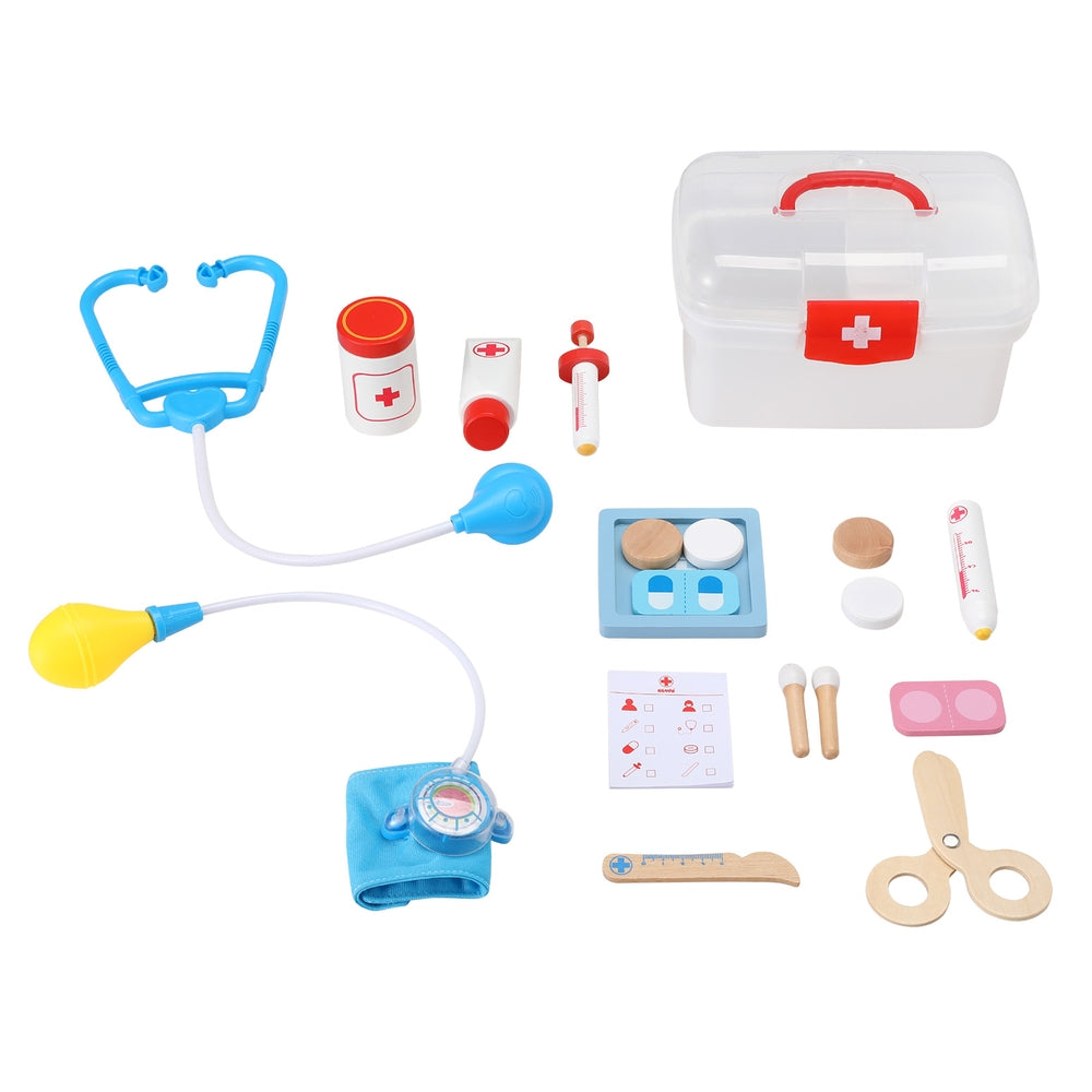 Keezi Kids Doctor Playset - 16pc Medical Toy Kit for Imaginative Pretend Play at Home