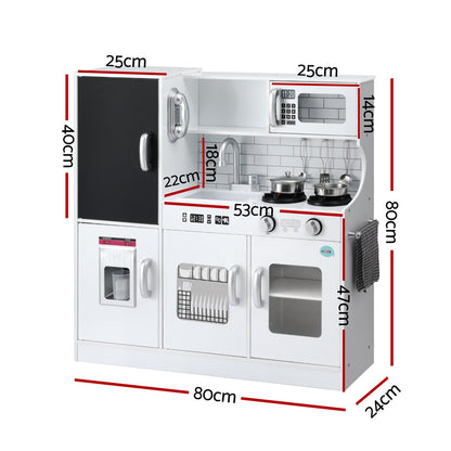 Keezi Kids Wooden Pretend Kitchen Play Set White
