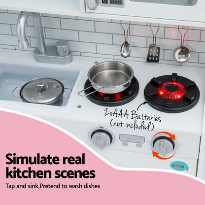 Keezi Kids Wooden Pretend Kitchen Play Set White