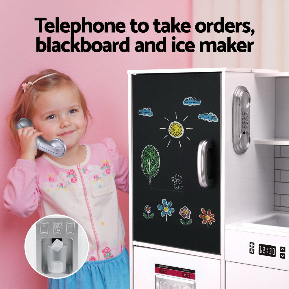 Keezi Kids Wooden Pretend Kitchen Play Set White