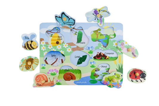 2 In 1 Insects And Their Homes Peg Puzzle