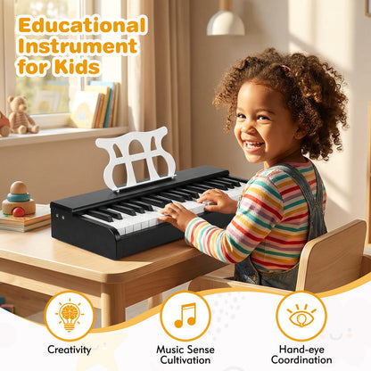 30 Key Digital Piano | Removable Music Stand | Black Kids Piano