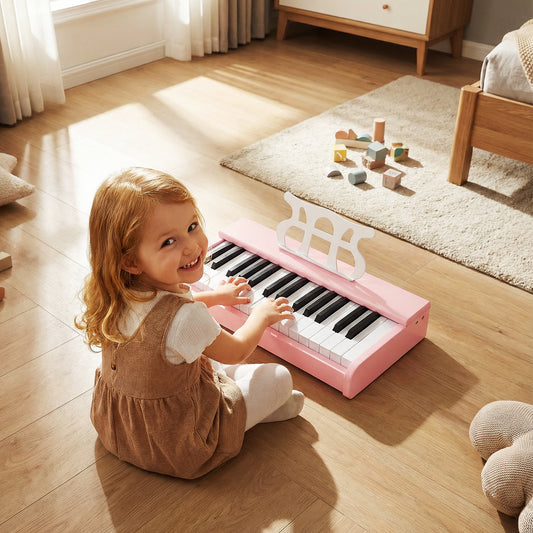 30 Key Mini Digital Piano | Removable Music Stand | Pink