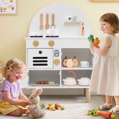 White Wooden Play Kitchen Set | Stoves Faucet & Accessories
