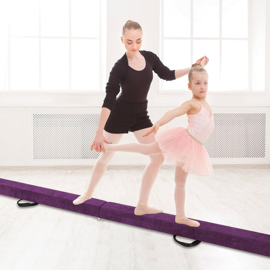 Costway Portable Gymnastic Beam with Anti Slip Bottom and Carry Handle for Home-Purple