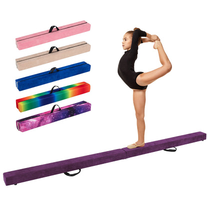 Purple Portable Gymnastic Balance Beam | Anti-Slip Foldable