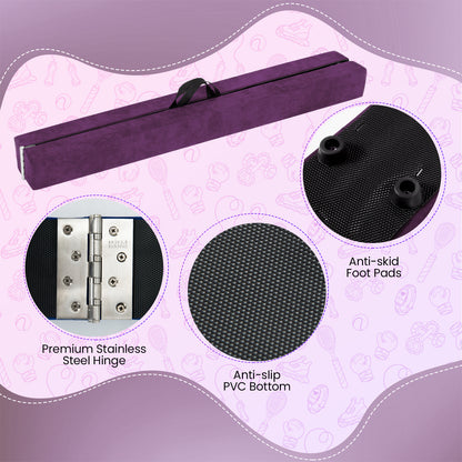 Purple Portable Gymnastic Balance Beam | Anti-Slip Foldable