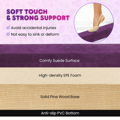 Purple Portable Gymnastic Balance Beam | Anti-Slip Foldable