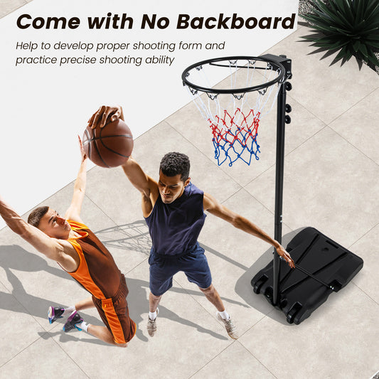 Costway Basketball Hoop Stand with Fillable Base No Backboard for Outdoor Play
