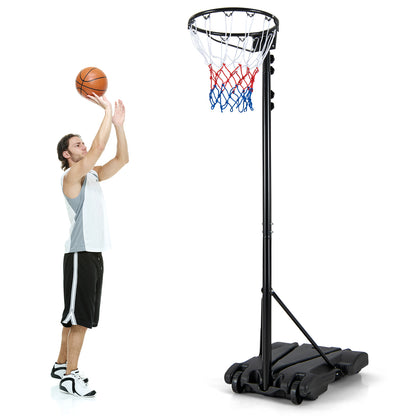 Black Basketball Hoop Stand | Adjustable Height & Fillable Base