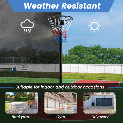 Black Basketball Hoop Stand | Adjustable Height & Fillable Base